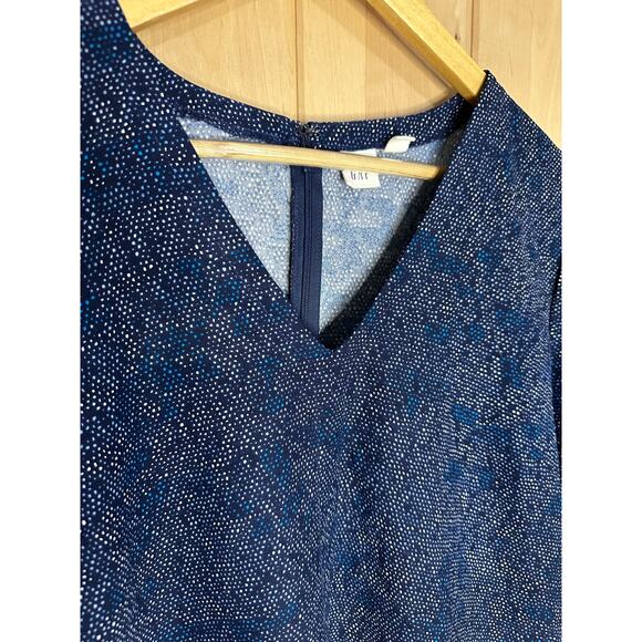 Gap | Blue Print V Neck Swing Tunic Dress | Size Medium - Picture 4 of 9